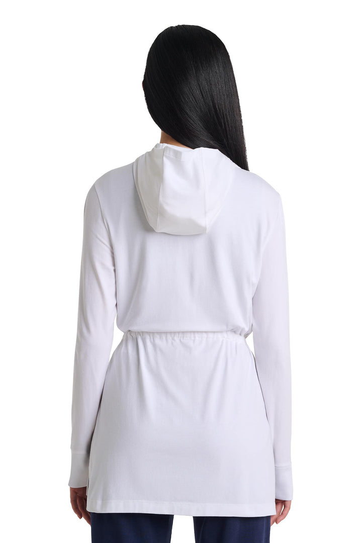 Women's Hoodie with Adjustable Waist | White