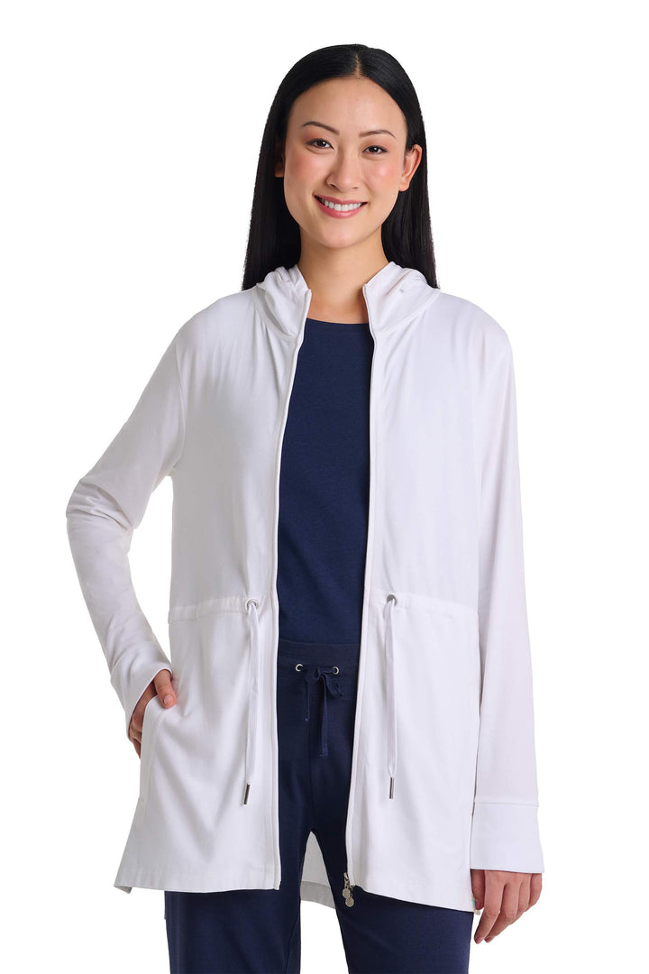 Women's Hoodie with Adjustable Waist | White