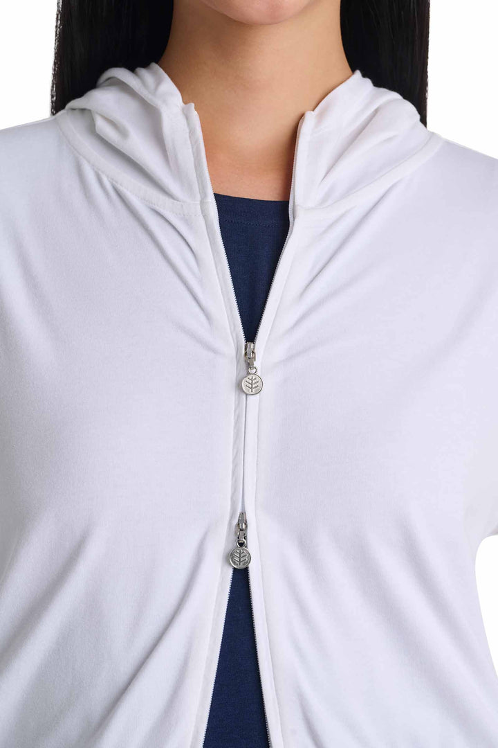 Women's Hoodie with Adjustable Waist | White