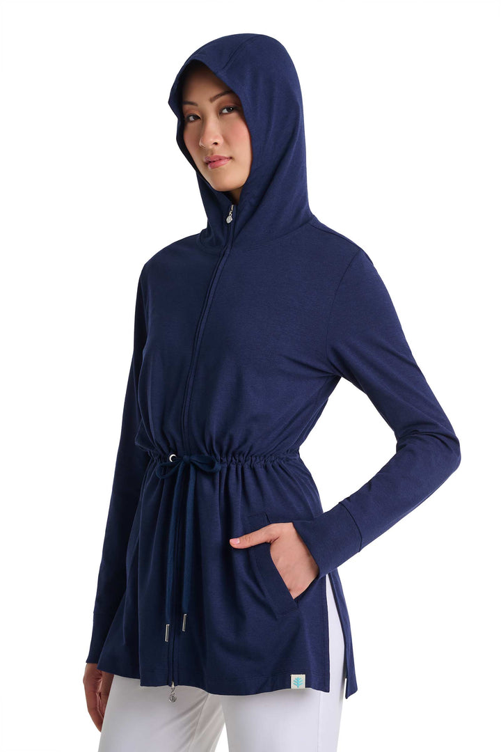 Women's Hoodie with Adjustable Waist | Navy