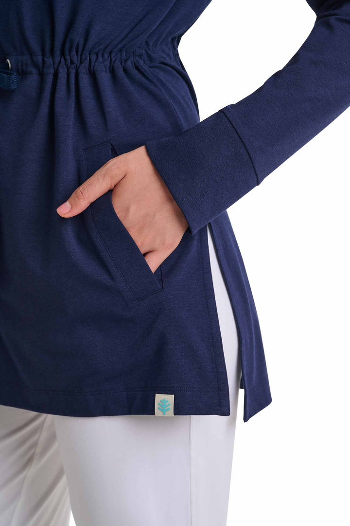 Women's Hoodie with Adjustable Waist | Navy