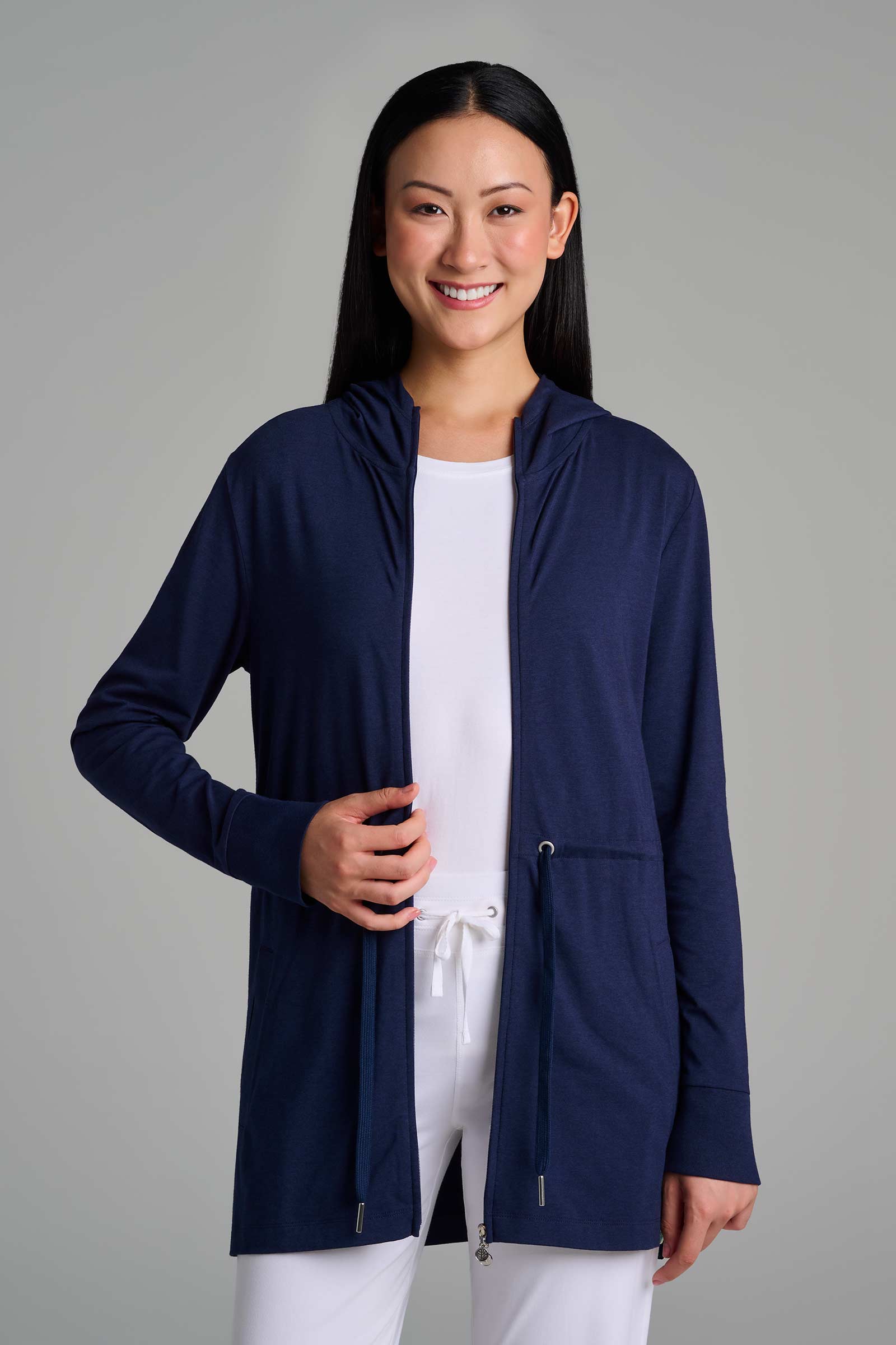 Women's Waterfront Hoodie with Adjustable Waist | Black UPF 50+