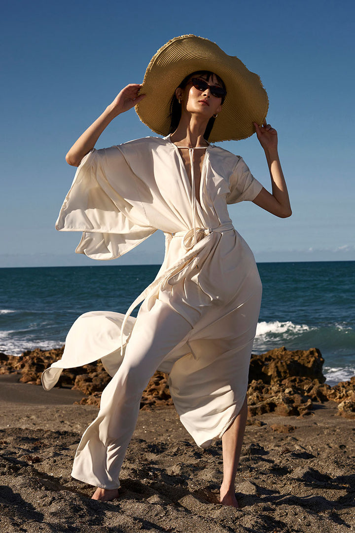 Coolibar Women's Maxi Dress, Vanilla, One Size, UPF50+ Sun Protection