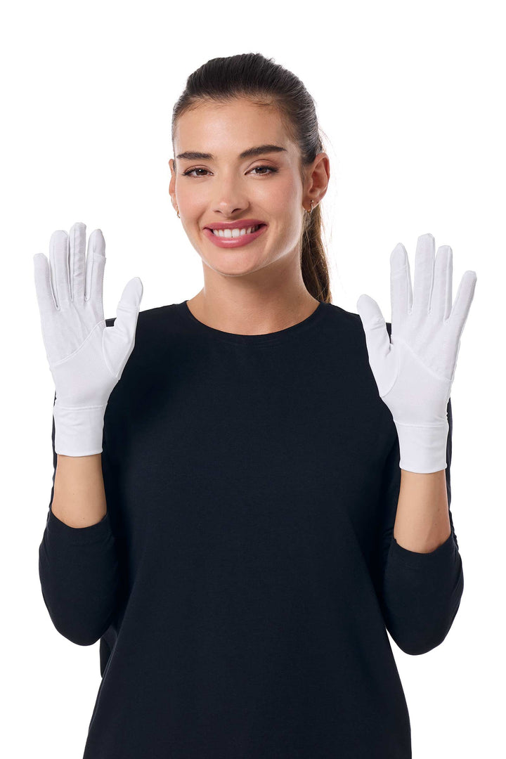 Convertible Fingertip UV Sun Gloves | White