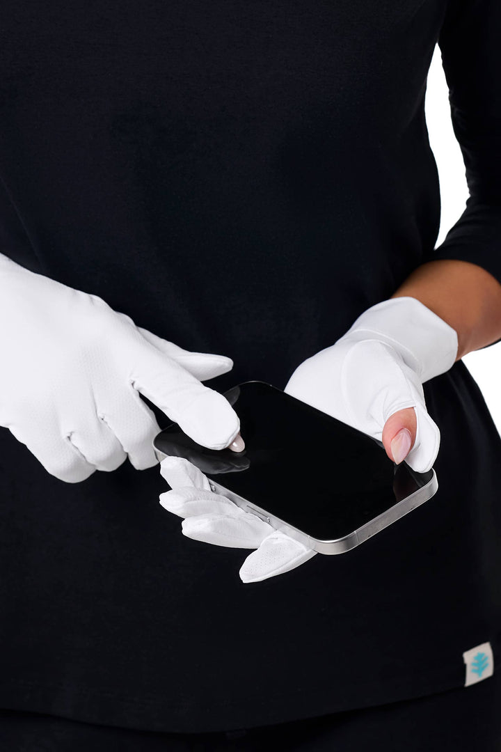 Convertible Fingertip UV Sun Gloves | White
