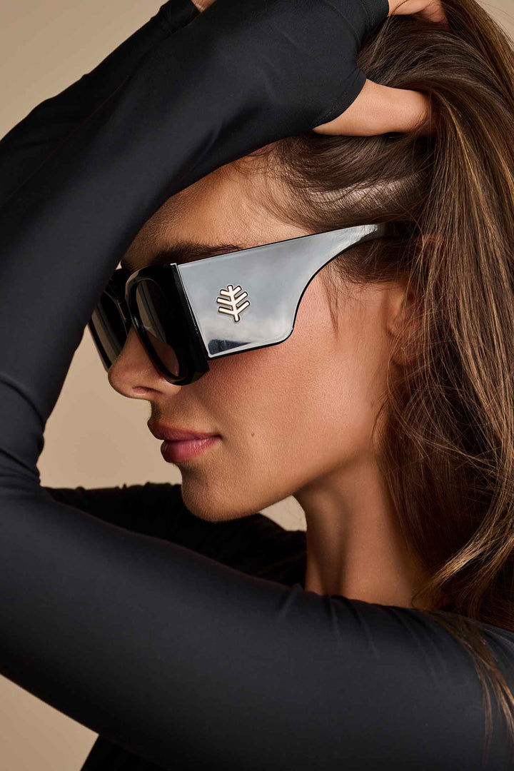 One Piece Swimsuit with Long Sleeves | Black