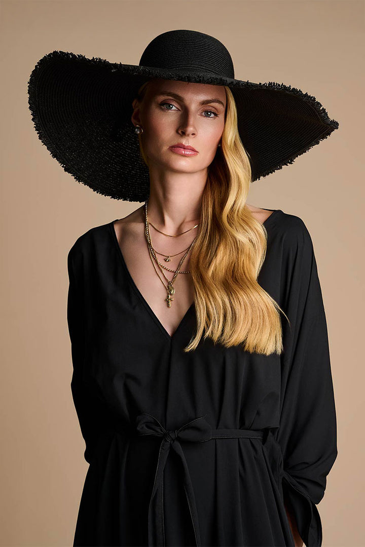 black dress hat Montauk Large Brim Sun Hat