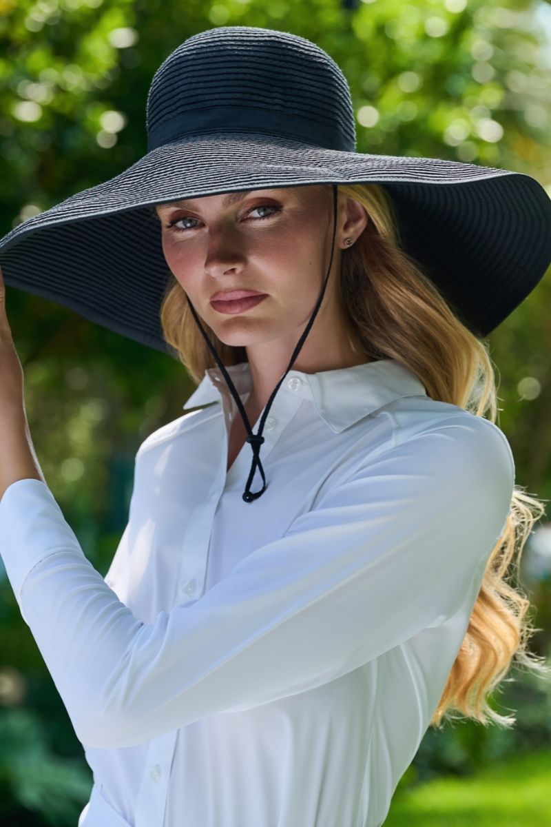 Women's Ultra Wide Sun Hat | Black UPF 50+