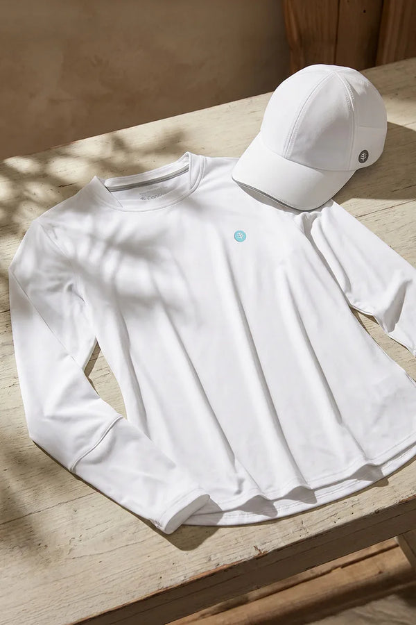 Women's Match Point Long Sleeve Tennis T-Shirt | White UPF 50+