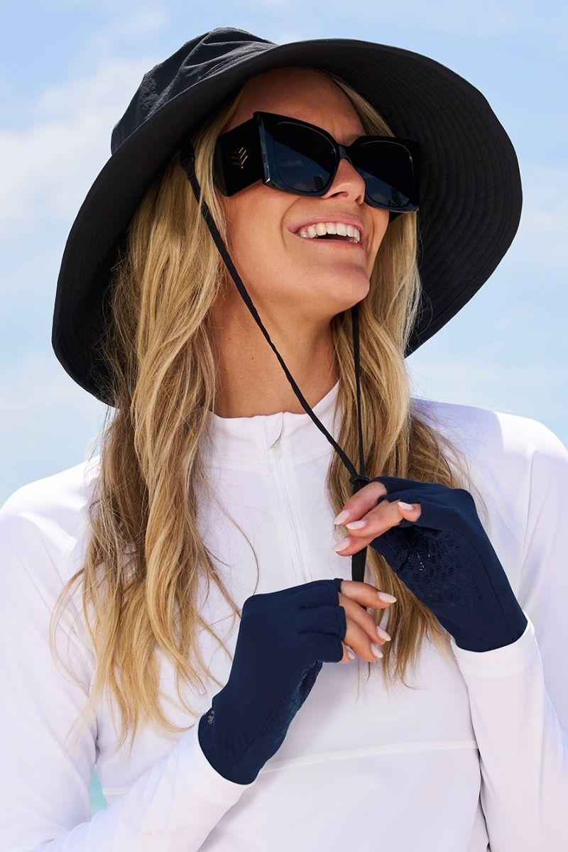 Fingerless UV Sun Gloves | Navy UPF 50+
