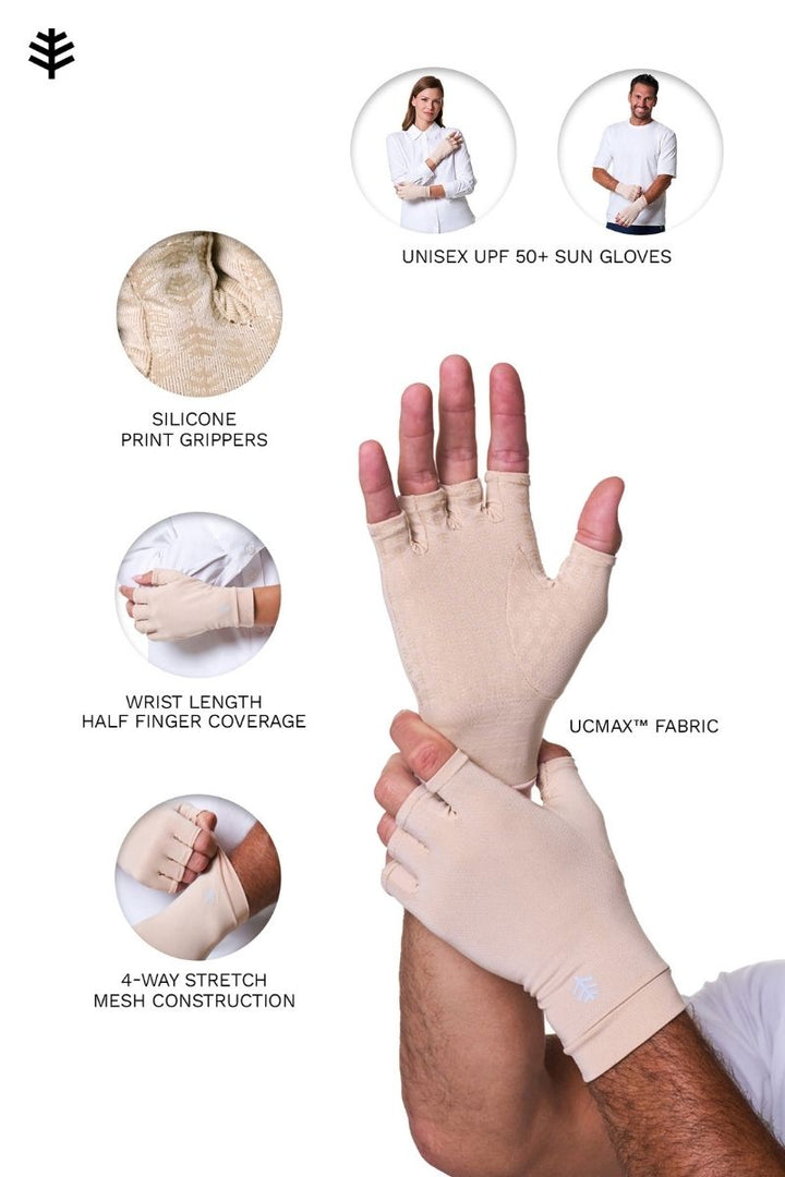 Fingerless UV Sun Gloves | Antique Tea