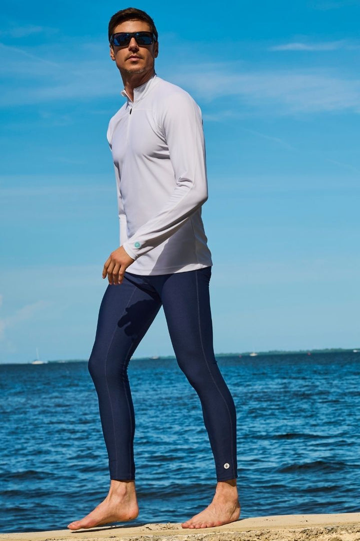 Men's Zip Rash Guard | White