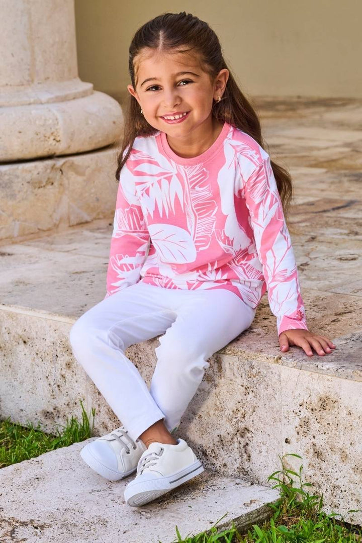 Toddlers' Long Sleeve T-Shirt Flamingo Pink Palm Paradise UPF 50+