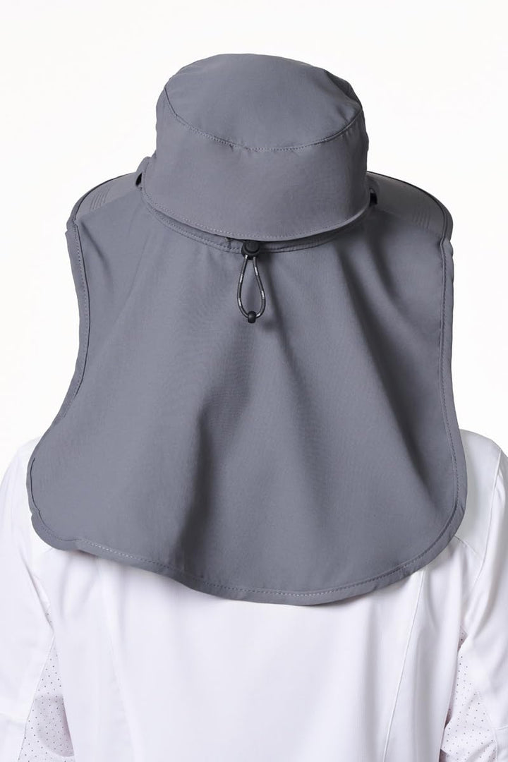 Sun Hat with Neck Flap & Clip-On Face Mask | Carbon