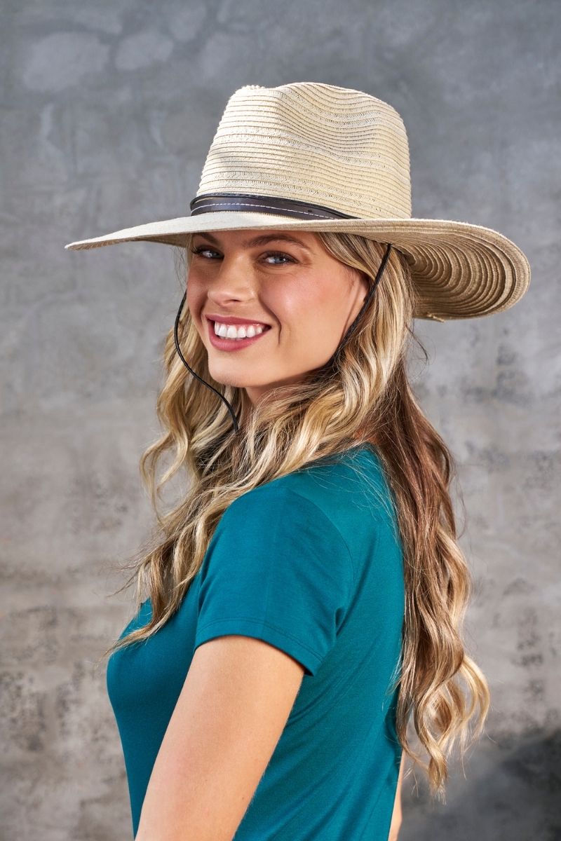 Women's Tempe Hat with Chin Cord | Natural UPF 50+