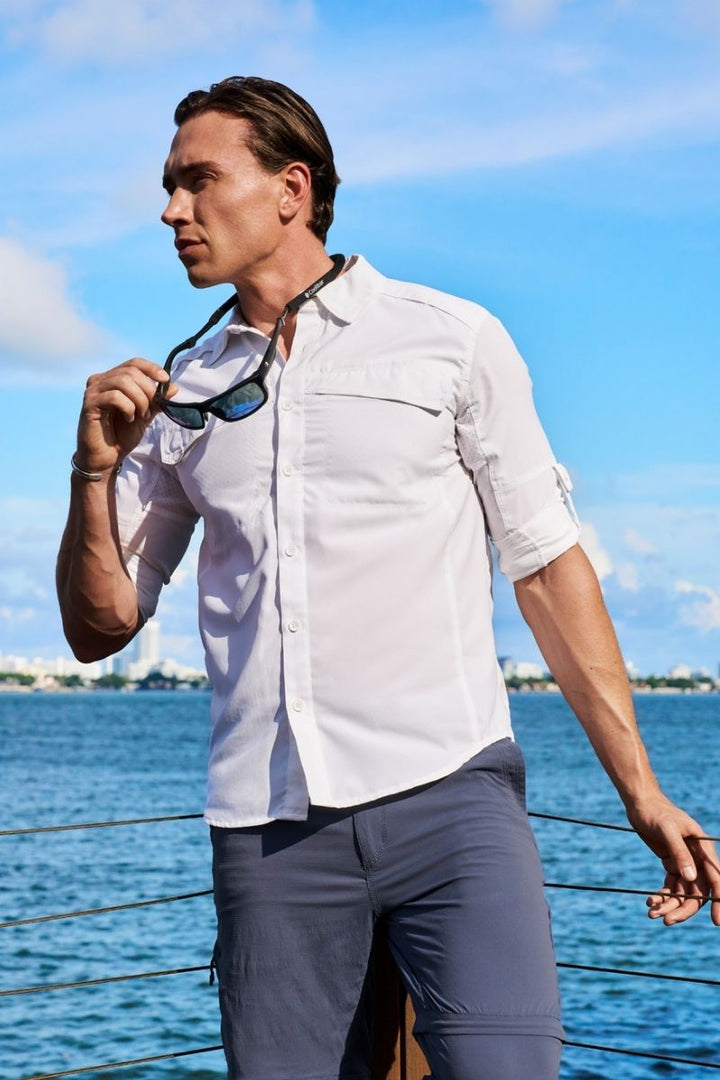 Men's Long Sleeve Fishing Shirt | White