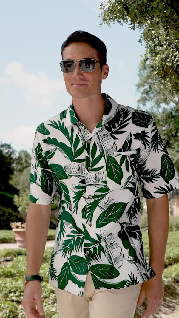 Men's Camp Shirt | Eden Green Palm Paradise