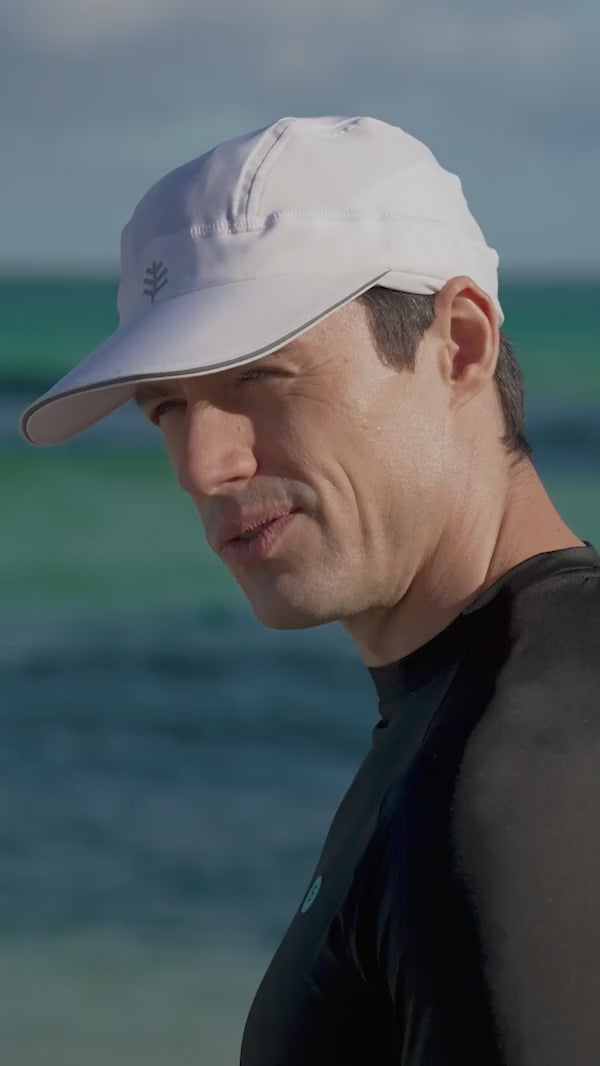 Emmet Fitness Cap with Ear Coverage | White UPF 50+