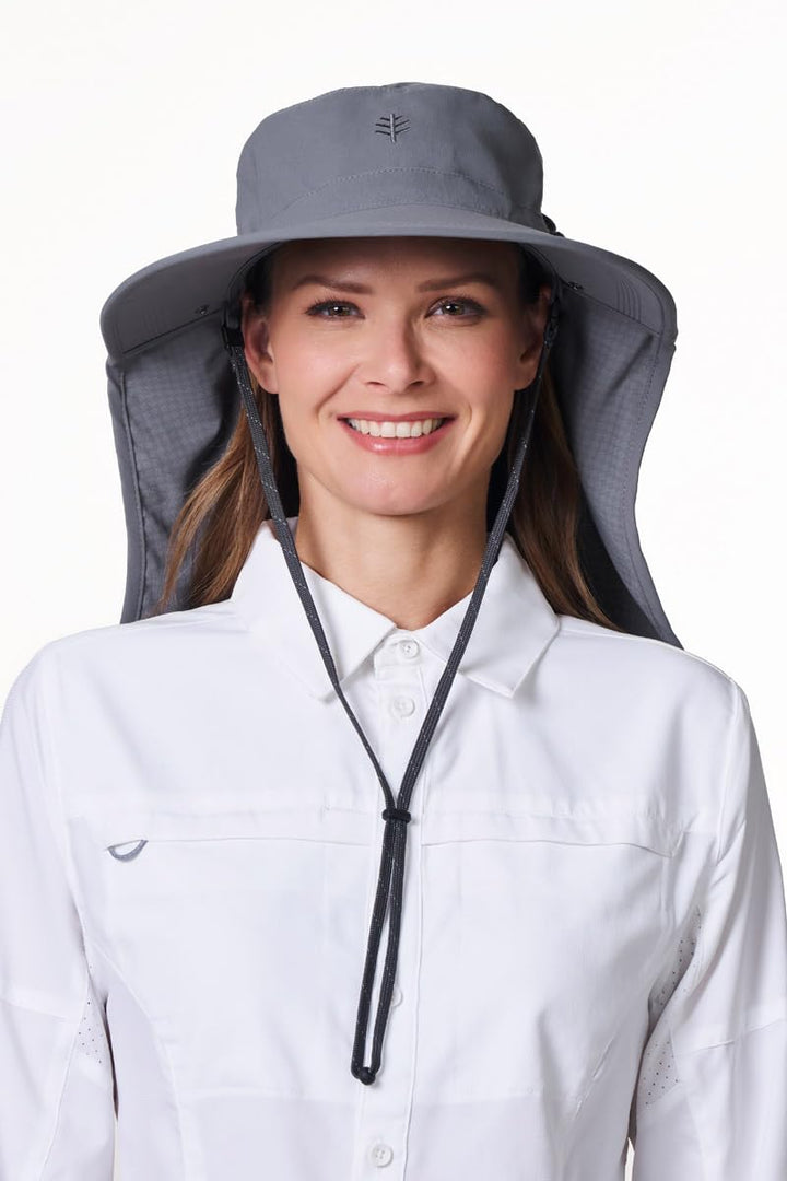 Sun Hat with Neck Flap & Clip-On Face Mask | Carbon