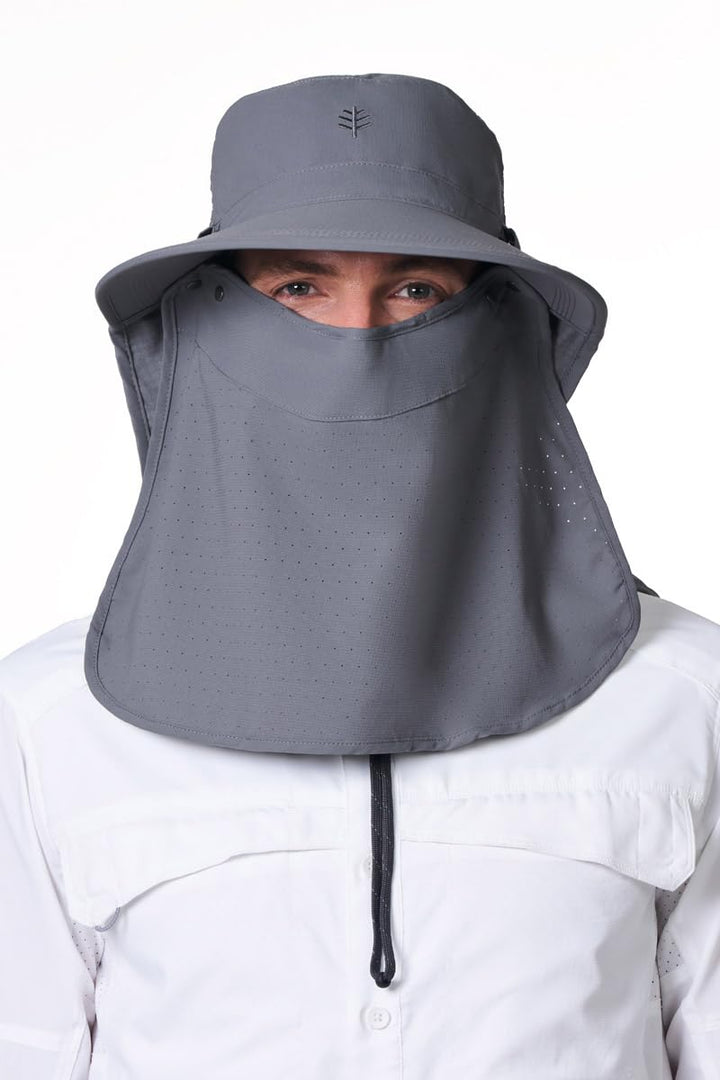 Sun Hat with Neck Flap & Clip-On Face Mask | Carbon