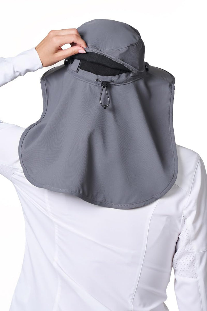 Sun Hat with Neck Flap & Clip-On Face Mask | Carbon